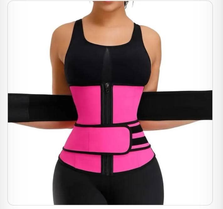 Zipper waist trainer with double strap