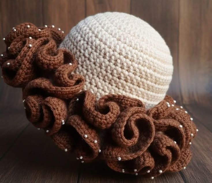 Crochet ruffle hats